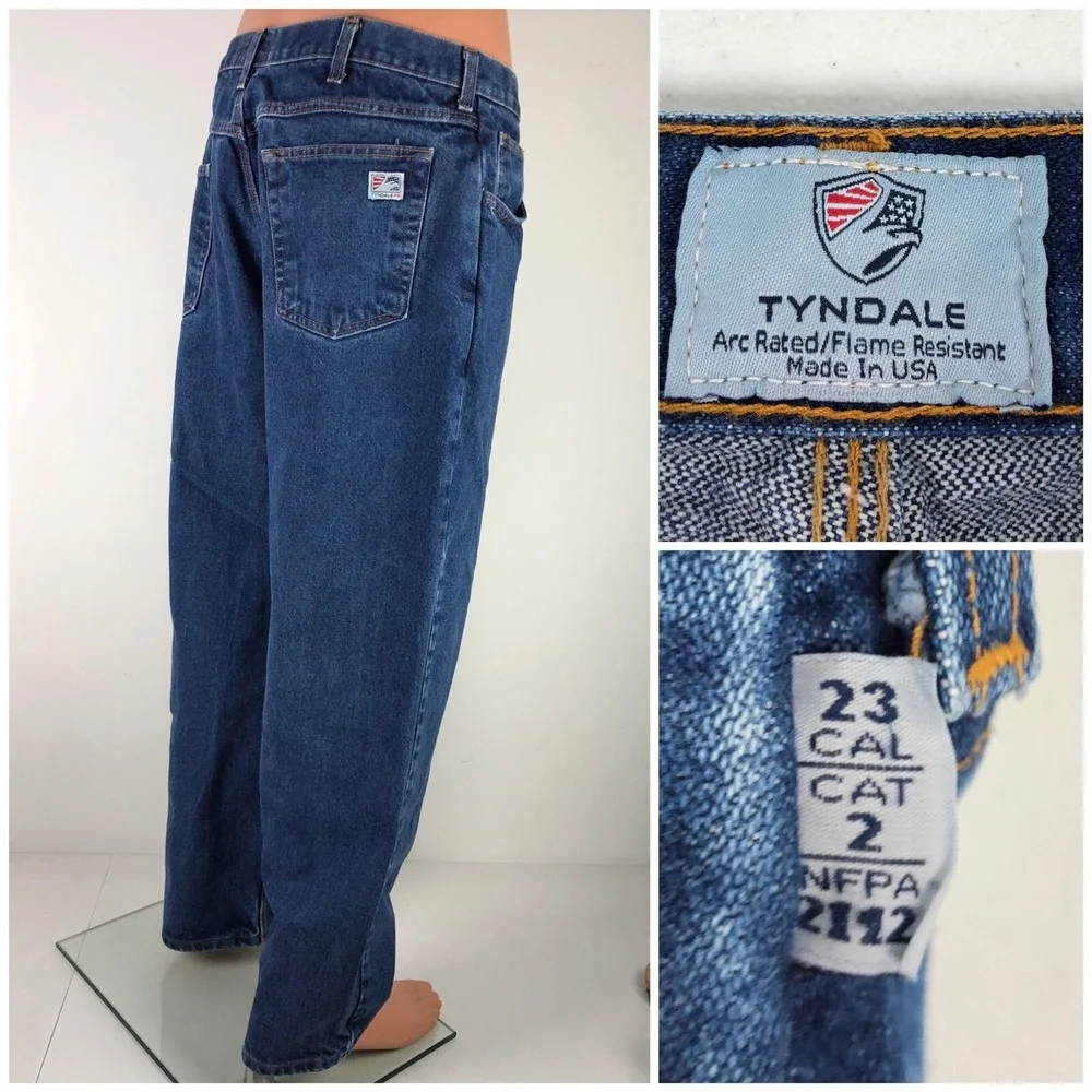 Tyndale FR Mens 38 X 30 Jeans Flame Resistance Made In USA 100% Cotton 36x30